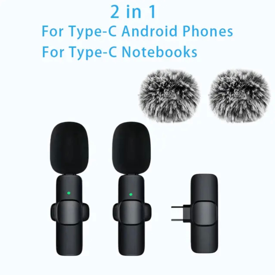 Wireless mini clip-on microphone for IOS & Android