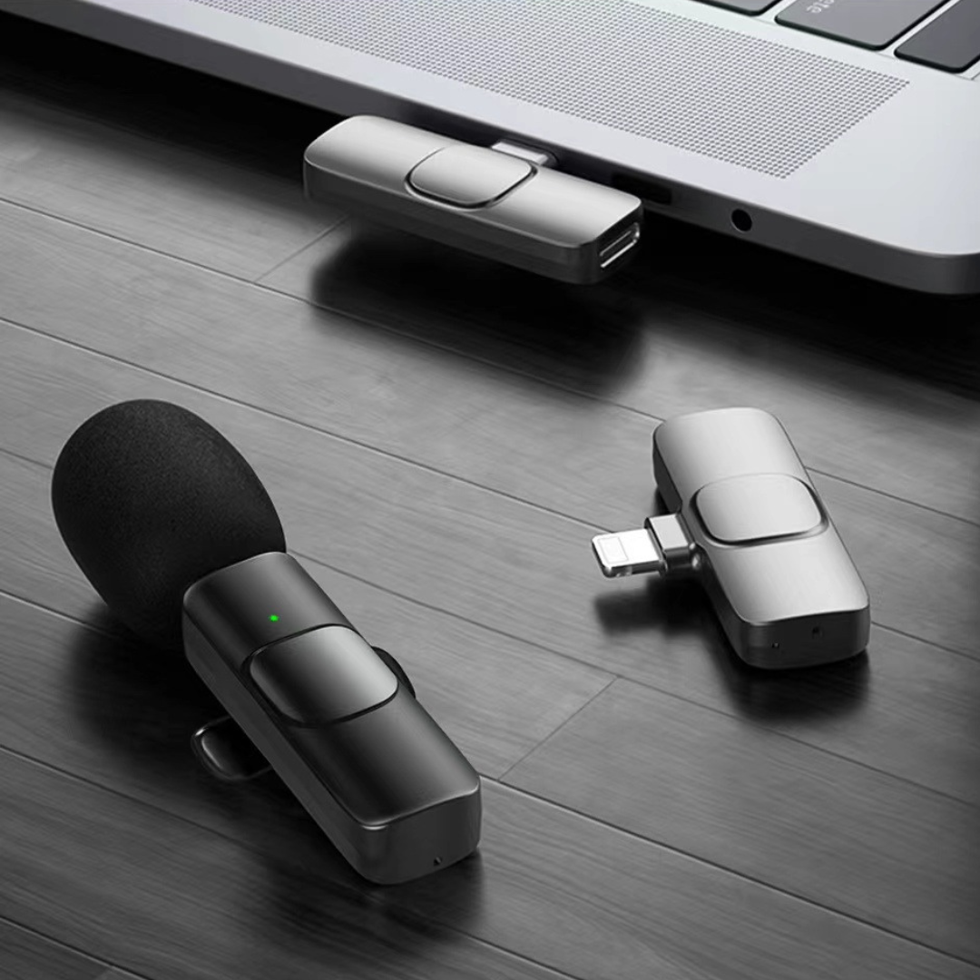 Wireless mini clip-on microphone for IOS & Android