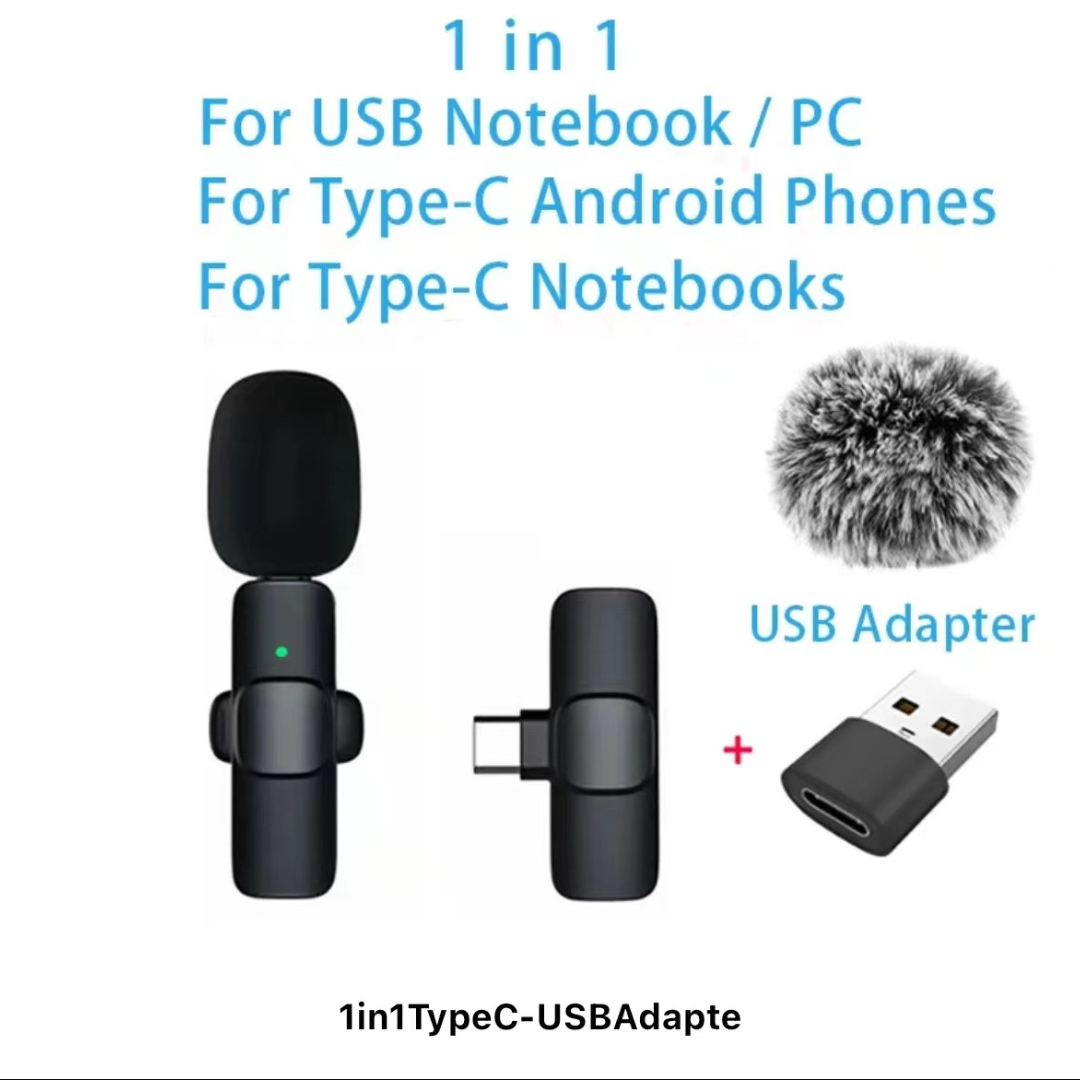 Wireless mini clip-on microphone for IOS & Android