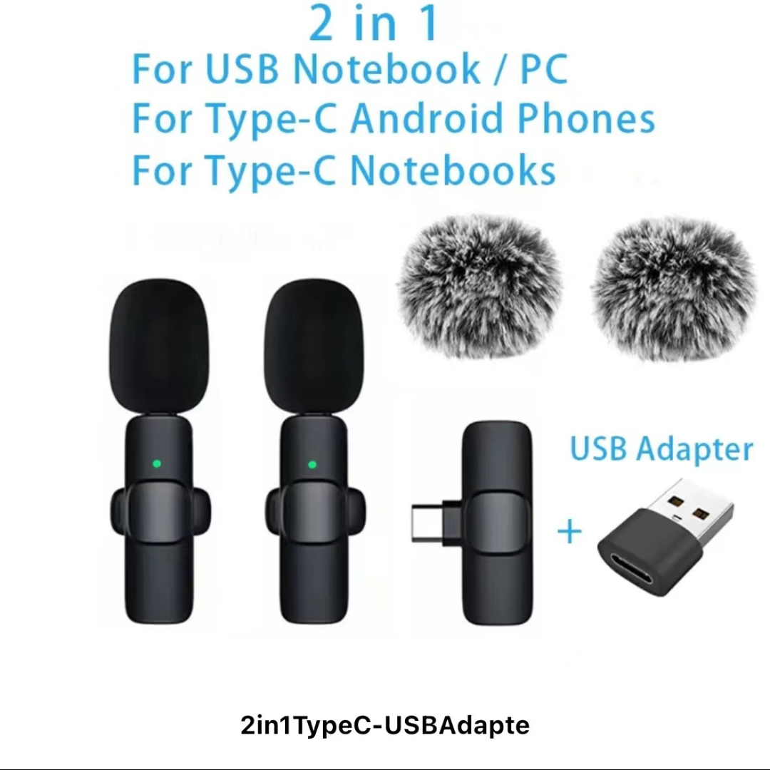 Wireless mini clip-on microphone for IOS & Android