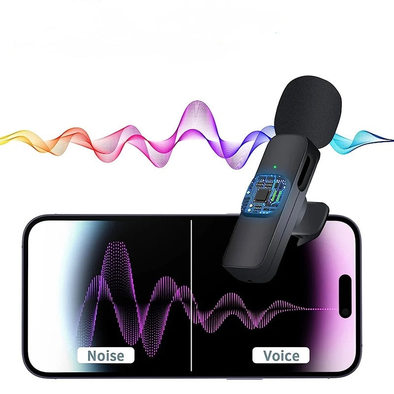 Wireless mini clip-on microphone for IOS & Android